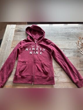 Hollister Women's Maroon Hooded Sweatshirt